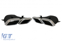 Rear Diffuser with Exhaust Muffler Tips suitable for Mercedes GLC X253 SUV (2015-07.2019) equipped Standard Package-image-6083621