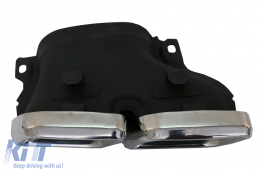 Rear Diffuser with Exhaust Muffler Tips suitable for Mercedes GLC X253 SUV (2015-07.2019) equipped Standard Package-image-6083622