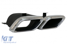 Rear Diffuser with Exhaust Muffler Tips suitable for Mercedes GLC X253 SUV (2015-07.2019) equipped Standard Package-image-6083624
