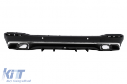 Rear Diffuser with Exhaust Muffler Tips suitable for Mercedes GLE W167 SUV V167 Sport Line (2019-Up) GLE 63 Design - RDMBGLE63W167B