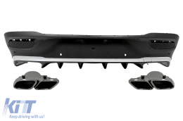 Rear Diffuser with Exhaust Muffler Tips suitable for Mercedes GLE Coupe C167 Sport Line (2019-2025)