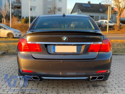 Rear Diffuser with Exhaust Muffler Tips Tailpipe suitable for BMW F01 (2008-up) 7 Series 760i Quad Design-image-5991555