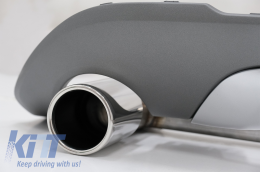 Rear Diffuser with Exhaust Muffler Tips Tailpipe Package and Central Kidney Grilles Double Stripe suitable for BMW X1 SUV F48 (06.2015-2019) M Sport Design-image-6079938