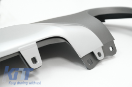 Rear Diffuser with Exhaust Muffler Tips Tailpipe Package and Central Kidney Grilles Double Stripe suitable for BMW X1 SUV F48 (06.2015-2019) M Sport Design-image-6079941