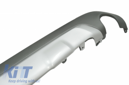 Rear Diffuser with Exhaust Muffler Tips Tailpipe Package and Central Kidney Grilles Double Stripe suitable for BMW X1 SUV F48 (06.2015-2019) M Sport Design-image-6079942