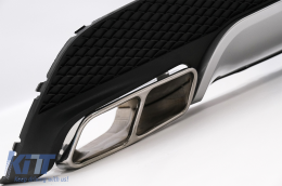 Rear Diffuser with Exhaust Tips and Side Decals Sticker Vinyl Dark Grey suitable for Mercedes CLA W117 (2013-2016) Sport Pack-image-6089410