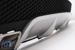 Rear Diffuser with Exhaust Tips and Side Decals Sticker Vinyl Dark Grey suitable for Mercedes CLA W117 (2013-2016) Sport Pack-image-6089411