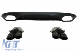image-45-Rear Diffuser with Exhaust Tips suitable for Mercedes E-Class C238 A238 AMG Sport Line Coupe Cabrio (2016-2019) E53 Night Package Design