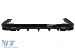 Rear Diffuser with Exhaust Tips suitable for Mercedes E-Class C238 A238 AMG Sport Line Coupe Cabrio (2016-2019) E63 Night Package Design-image-6094572