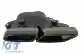 Rear Diffuser with Exhaust Tips Tailpipe Black suitable for MERCEDES E-Class W212 S212 AMG Sport Line Facelift (2013-2016) E63 Design-image-6039230