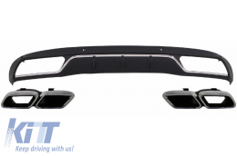 Rear Diffuser with Exhaust Tips Tailpipe Package suitable for Mercedes C-Class W205 S205 Standard (2014-2018) C63 Design - CORDMBW205NTY