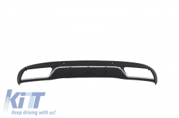 Rear Diffuser with Exhaust Tips Tailpipe Package suitable for Mercedes C-Class W205 S205 Standard (2014-2018) C63 Design-image-6029551