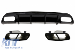 image-40-Rear Diffuser with Muffler Tips Black suitable for Mercedes A-Class W176 (2012-2015) A45 Facelift Design