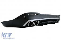 Rear Diffuser with Silver Exhaust Muffler Tips suitable for Mercedes GLE W167 SUV V167 Sport Line (2019-Up) GLE53 Design-image-6078779
