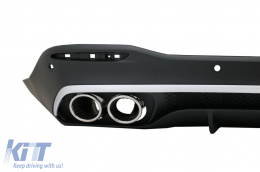Rear Diffuser with Silver Exhaust Muffler Tips suitable for Mercedes GLE W167 SUV V167 Sport Line (2019-Up) GLE53 Design-image-6078780