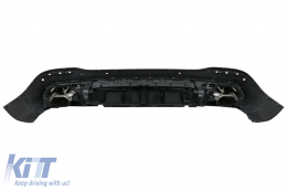 Rear Diffuser with Silver Exhaust Muffler Tips suitable for Mercedes GLE W167 SUV V167 Sport Line (2019-Up) GLE53 Design-image-6078783