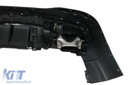 Rear Diffuser with Silver Exhaust Muffler Tips suitable for Mercedes GLE W167 SUV V167 Sport Line (2019-Up) GLE53 Design-image-6078784