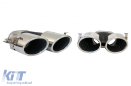 Rear Diffuser with Silver Exhaust Muffler Tips suitable for Mercedes GLE W167 SUV V167 Sport Line (2019-Up) GLE53 Design-image-6078786