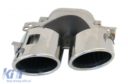 Rear Diffuser with Silver Exhaust Muffler Tips suitable for Mercedes GLE W167 SUV V167 Sport Line (2019-Up) GLE53 Design-image-6078787