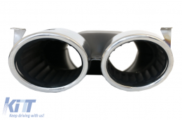 Rear Diffuser with Silver Exhaust Muffler Tips suitable for Mercedes GLE W167 SUV V167 Sport Line (2019-Up) GLE53 Design-image-6078788