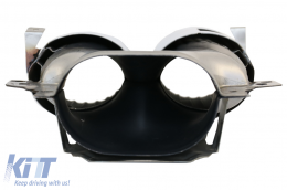 Rear Diffuser with Silver Exhaust Muffler Tips suitable for Mercedes GLE W167 SUV V167 Sport Line (2019-Up) GLE53 Design-image-6078790