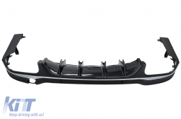 Rear Diffuser with Silver Exhaust Muffler Tips suitable for Mercedes GLC SUV X253 Facelift (2020-) GLC43 Design-image-6084378