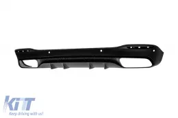 Rear Diffuser with Silver Exhaust Muffler Tips suitable for Mercedes GLE W167 SUV V167 Sport Line (2019-Up) GLE53 Design-image-6328308