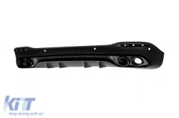 Rear Diffuser with Silver Exhaust Muffler Tips suitable for Mercedes GLE W167 SUV V167 Sport Line (2019-Up) GLE53 Design-image-6328310