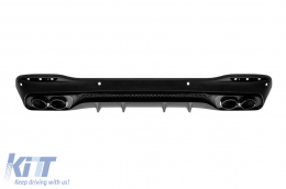 Rear Diffuser with Silver Exhaust Muffler Tips suitable for Mercedes GLE W167 SUV V167 Sport Line (2019-Up) GLE53 Design