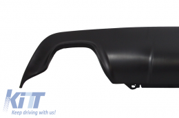 Rear Diffuser with Universal Dual Twin Exhaust Muffler Tips Carbon suitable for BMW 5 Series E60 E61 (2003-2010) Sport M-Technik Design-image-6049890