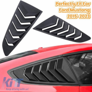 Rear Quarter Glass Cover suitable for Ford Mustang MK6 2015+ Black Color 2 Pieces - CGRBKF6039661