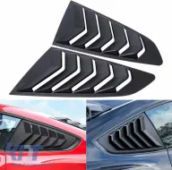 Rear Quarter Glass Cover suitable for Ford Mustang MK6 2015+ Black Color 2 Pieces-image-6317208