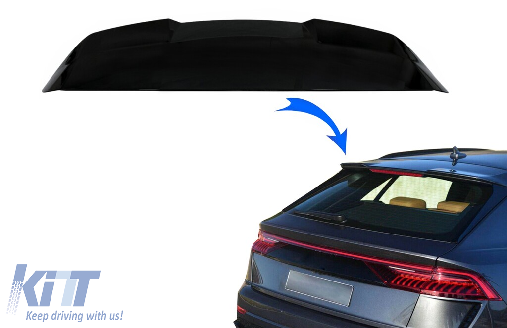 Hátsó tetőspoiler alkalmas Audi Q8 SUV-hoz (2018-tól) RS Design Piano Black