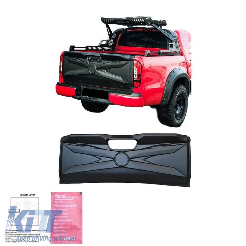 Rear Truck Door Protector suitable for Mercedes-Benz X-Class W470 2017+ Big From Abs Plastic Black