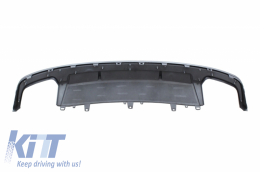Rear Valance Air Diffuser with Exhaust Muffler Tips and Front Grille suitable for AUDI A7 4G Facelift (2015-2017) S7 Design-image-6054155