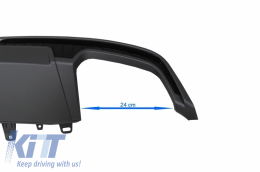 Rear Valance Air Diffuser with Exhaust Muffler Tips and Front Grille suitable for AUDI A7 4G Facelift (2015-2017) S7 Design-image-6054156