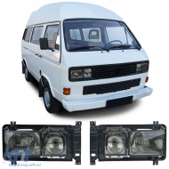 image-77-Rechteckige Karat Scheinwerfer Doppelscheinwerfer Schwarzrauch geeignet für VW Bus T3 80-92