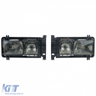Rechteckige Karat Scheinwerfer Doppelscheinwerfer Schwarzrauch geeignet für VW Bus T3 80-92-image-6200873