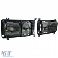 Rechteckige Karat Scheinwerfer Doppelscheinwerfer Schwarzrauch geeignet für VW Bus T3 80-92-image-6200874