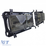 Rechteckige Karat Scheinwerfer Doppelscheinwerfer Schwarzrauch geeignet für VW Bus T3 80-92-image-6200875
