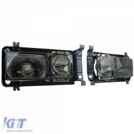 Rechteckige Karat Scheinwerfer Doppelscheinwerfer Schwarzrauch geeignet für VW Bus T3 80-92-image-6200877