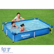 Rechteckiger Swimmingpool BESTWAY Steel Pro Frame mit Filter + Pumpe 221x150x43cm-image-6197152