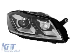 image-71-Rechtes adaptives Xenon-Scheinwerfer geeignet für Volkswagen Passat B7 Limousine, Kombi 2010-2014 mit Chrom/schwarzem Gehäuse