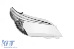 image-49-Rechtes Scheinwerferglas mit LED-Braue und Chromverkleidung geeignet für BMW 5er Reihe E60 Limousine LCI, E61 Touring LCI 2007-2010 Version 3