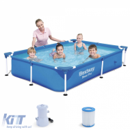 Rectangular swimming pool BESTWAY Steel Pro Frame with filter + pump 221x150x43cm