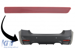 Red Reflector suitable for BMW 3 Series F30 (2011-2019) Only EVO Design Rear Bumper Left Side