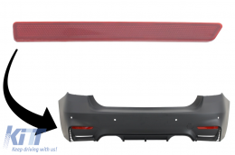 Red Reflector suitable for BMW 3 Series F30 (2011-2019) Only EVO Design Rear Bumper Left Side - RBRBMF30EVOL