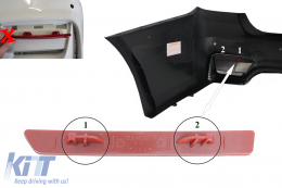 Red Reflector suitable for BMW 3 Series F30 (2011-2019) Only EVO Design Rear Bumper Left Side-image-6090809