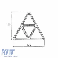 Reflective Screw Triangle With 4 Inner Triangles 155mm x 175mm Proplast Red 26107104 1 Piece-image-6301381