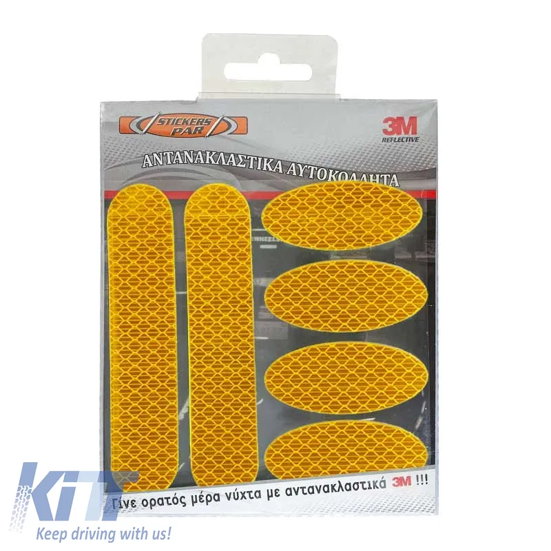 Reflective Stickers Large 3M KIT Package 6 Pieces Orange 24688